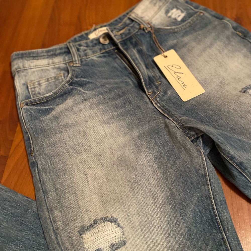 Elan Women's Ankle & Cropped Jeans - Distressed Blue